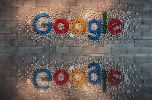 Google logo inside the Google Indonesia office in Jakarta